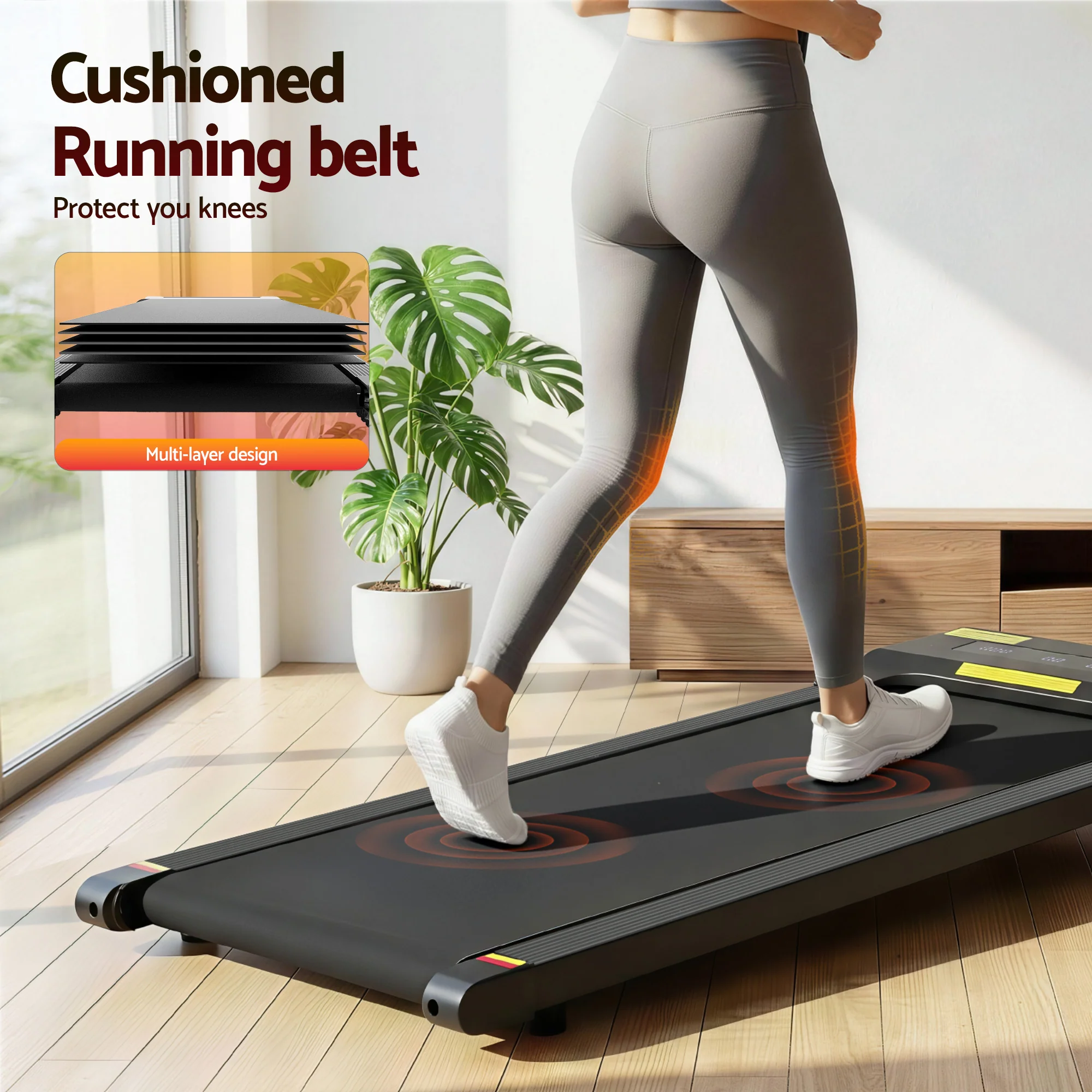 Everfit Treadmill Electric Walking Pad Under Desk Home Gym Fitness 400mm Black - Image 7