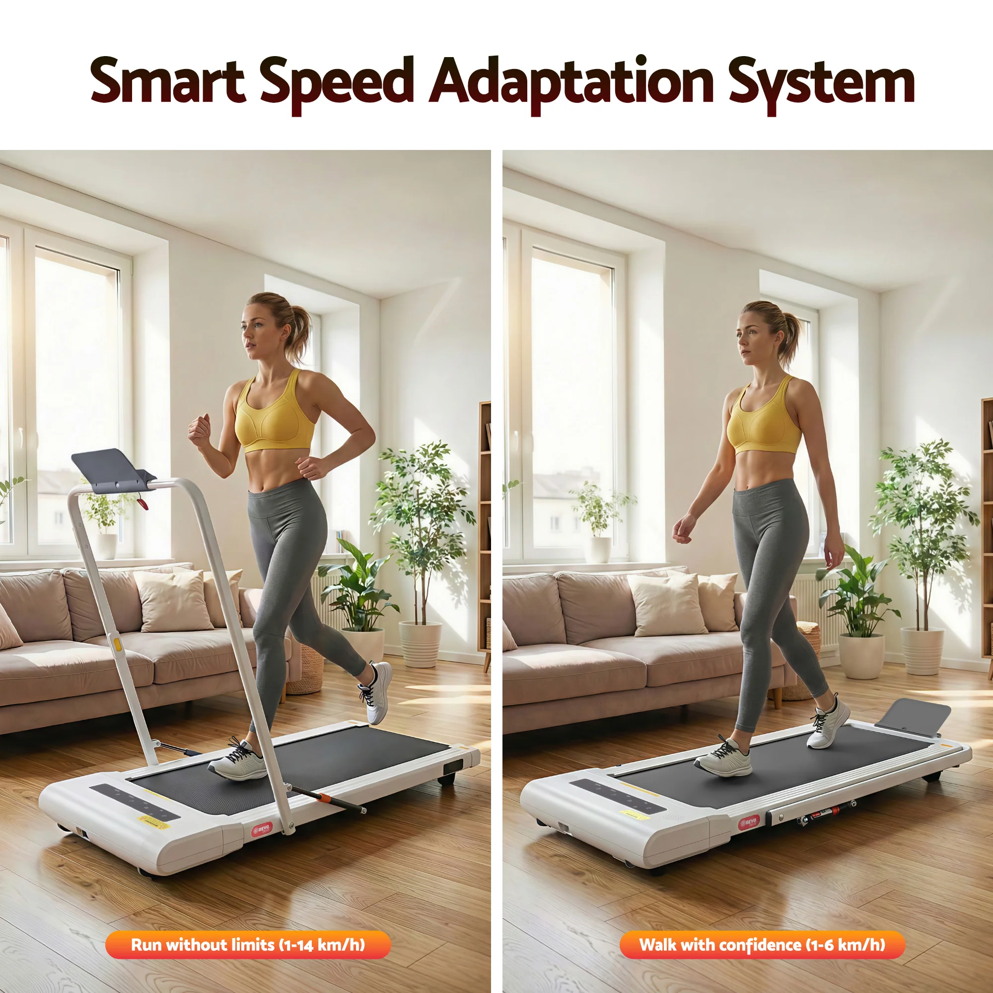 Everfit Treadmill Electric Walking Pad Under Desk Home Gym Fitness 400mm White - Image 4