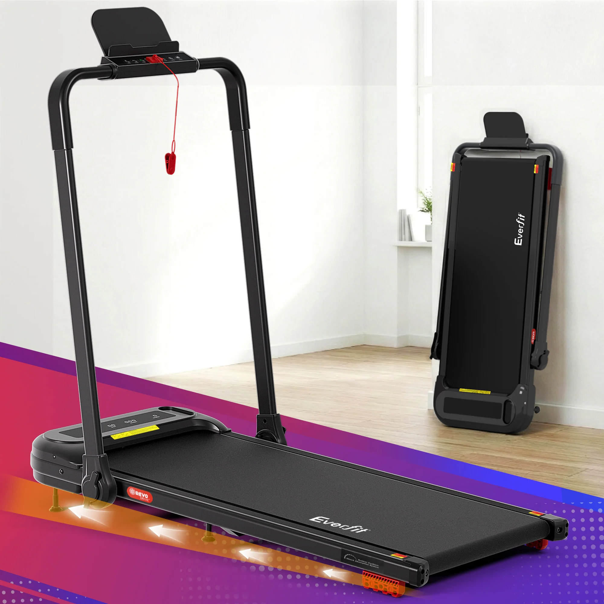 Everfit Treadmill Electric Walking Pad with Incline Foldable for Home Gym Black - Image 8