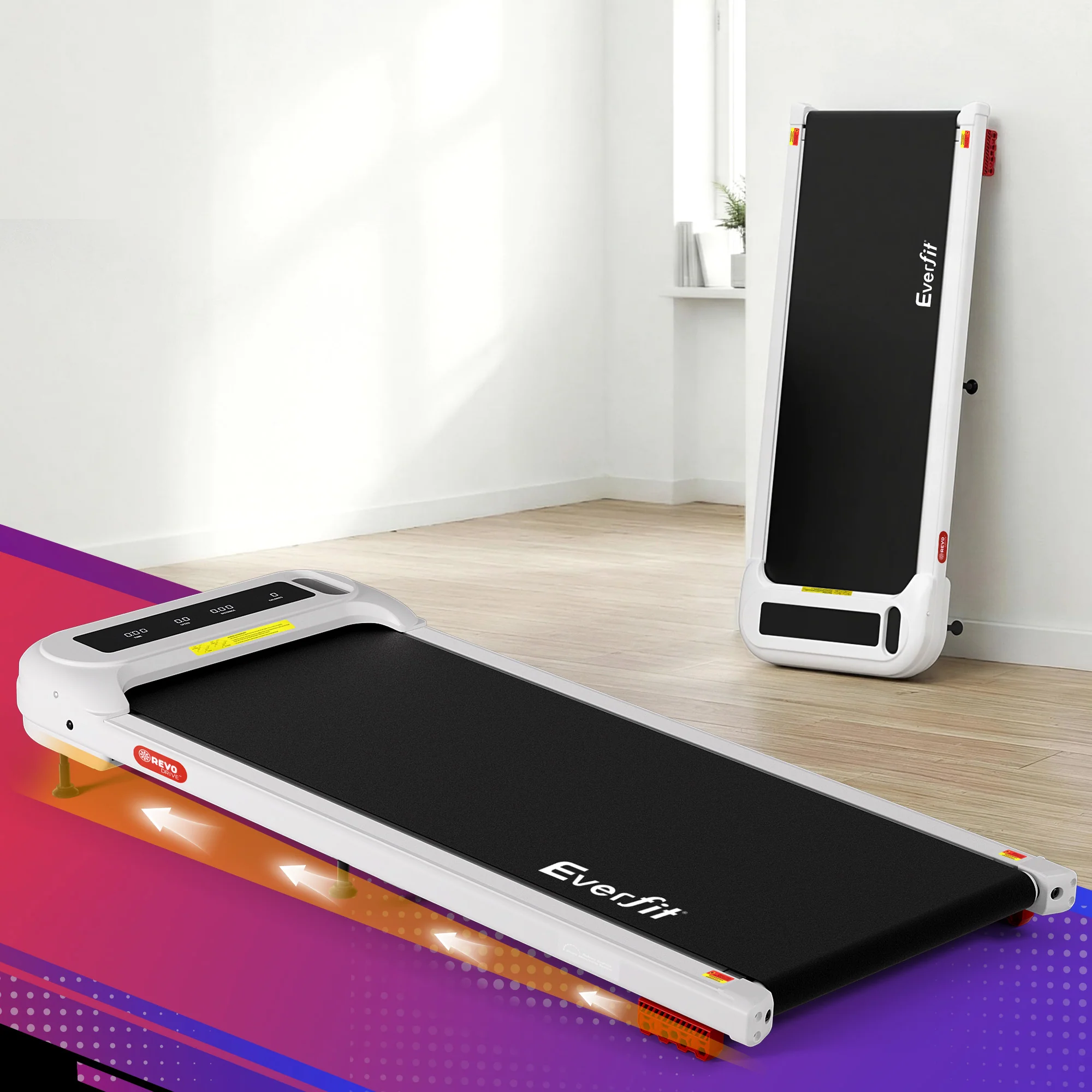 Everfit Treadmill Electric Walking Pad with Incline Under Desk Home Gym White - Image 8
