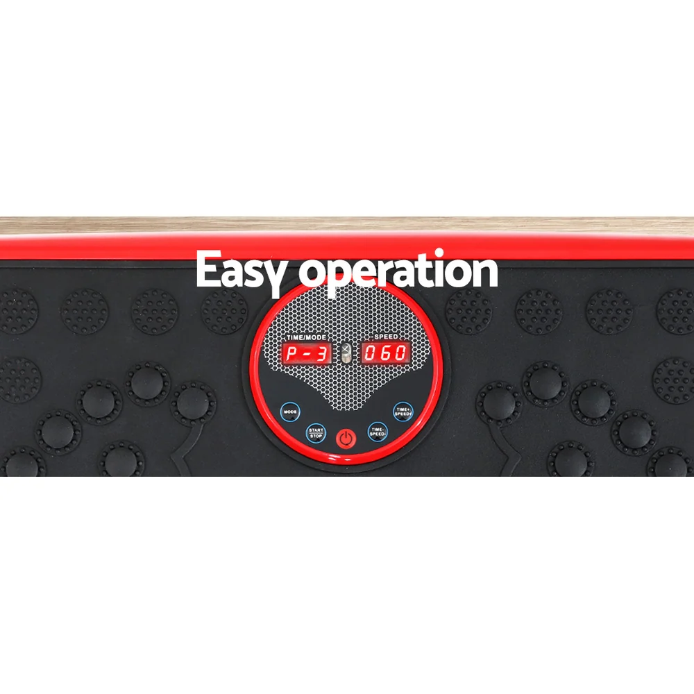Everfit Vibration Machine Platform Vibrator with Resistance Rope Home Gym Red - Image 6