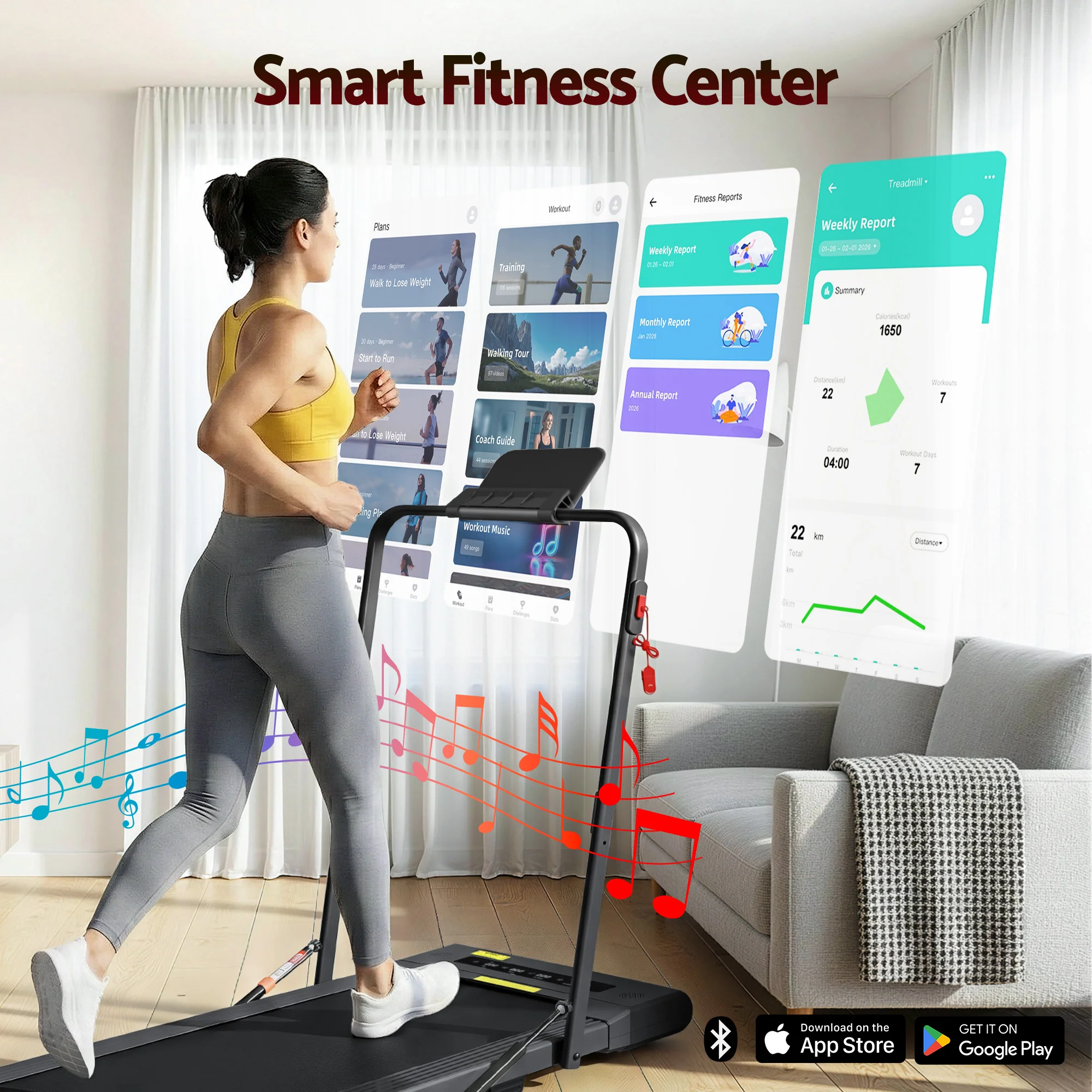 EVERFIT Walking Pad Treadmill 2 IN 1 Foldable 400mm Belt Black - Image 5