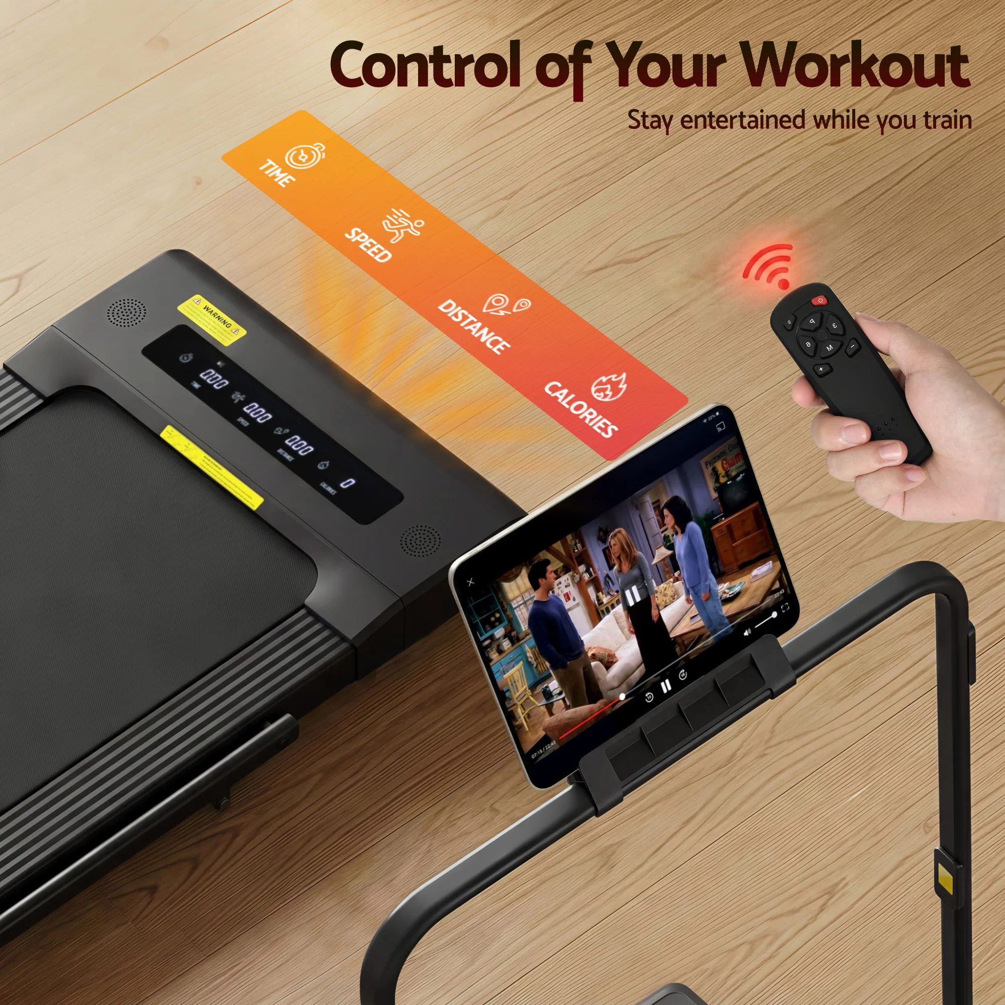EVERFIT Walking Pad Treadmill 2 IN 1 Foldable 400mm Belt Black - Image 6