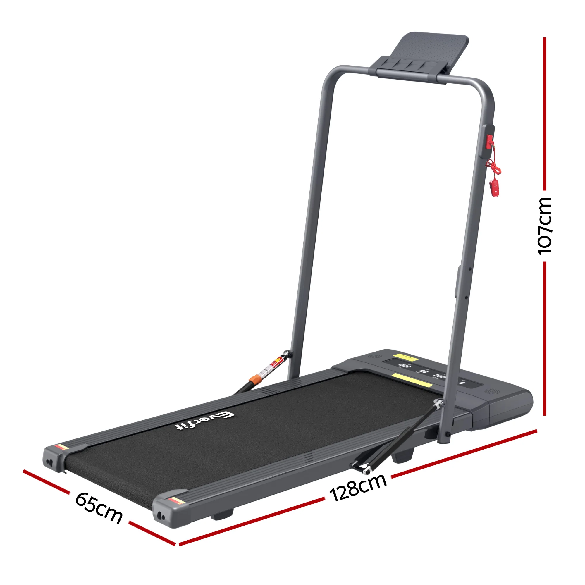 EVERFIT Walking Pad Treadmill 2 IN 1 Foldable 400mm Belt Grey - Image 2