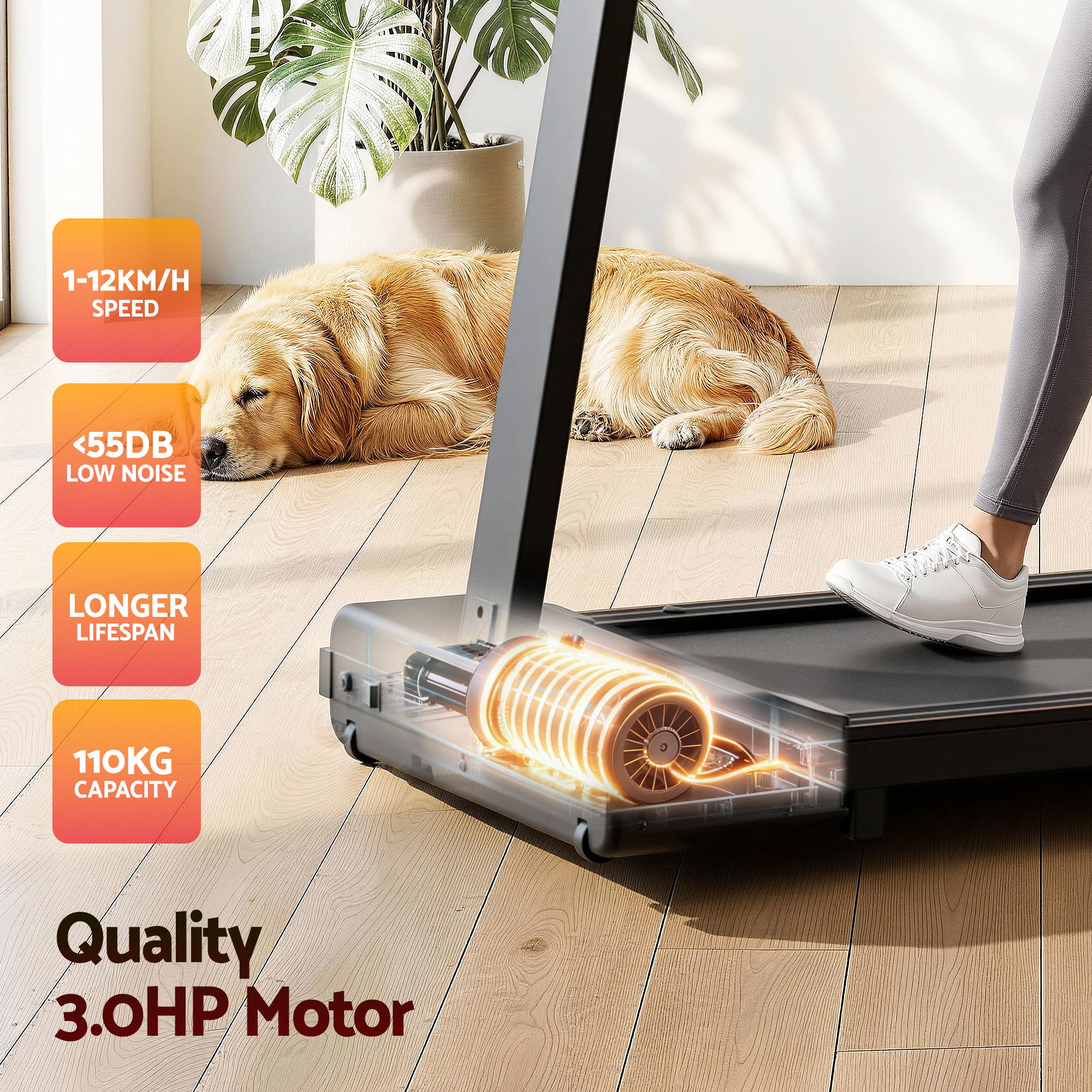 Everfit Walking Pad Treadmill 2 in 1 Foldable for Home Gym 40cm Wide Belt 12 Programs with App - Image 7