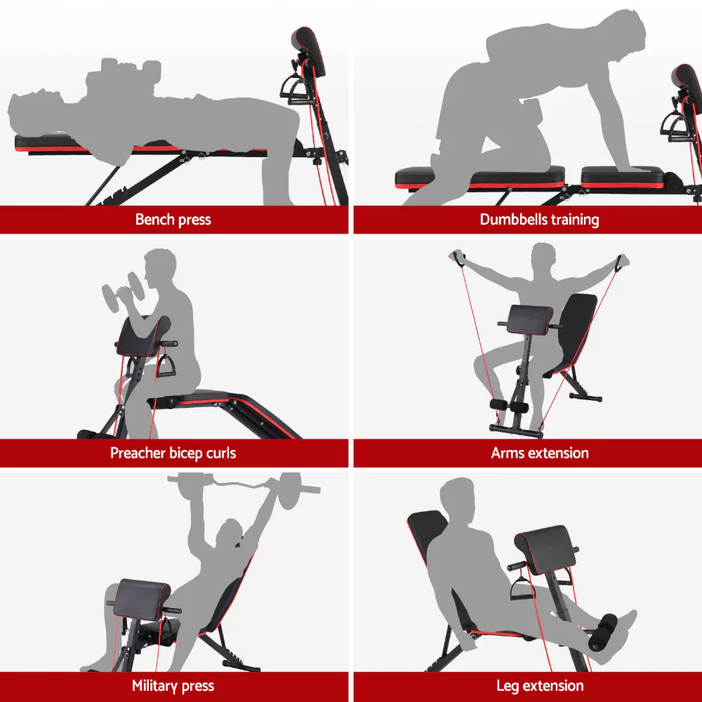 Everfit Weight Bench Adjustable Preacher Curl Bench Press Dumbbell Stool 260kg - Image 6