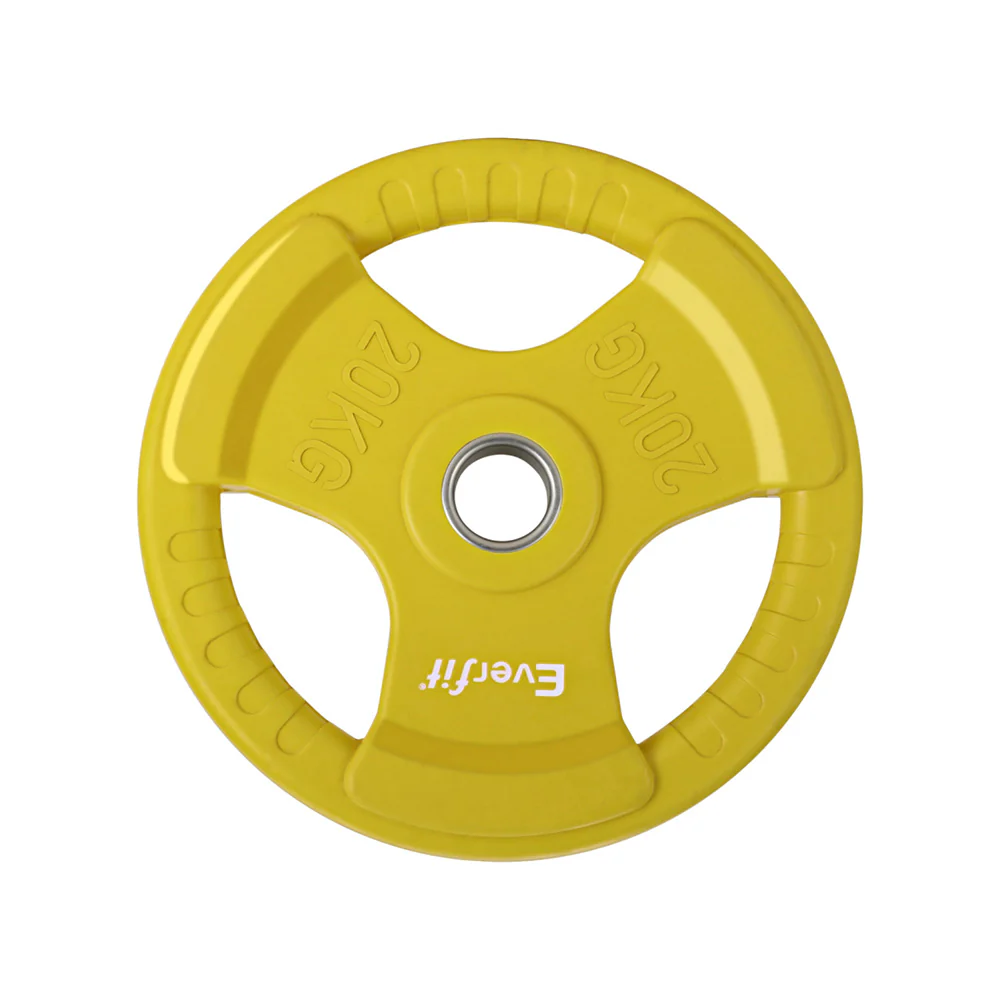 Everfit Weight Plates Standard 20kg Dumbbell Barbell Plate Weight Lifting Home Gym Yellow - Image 4