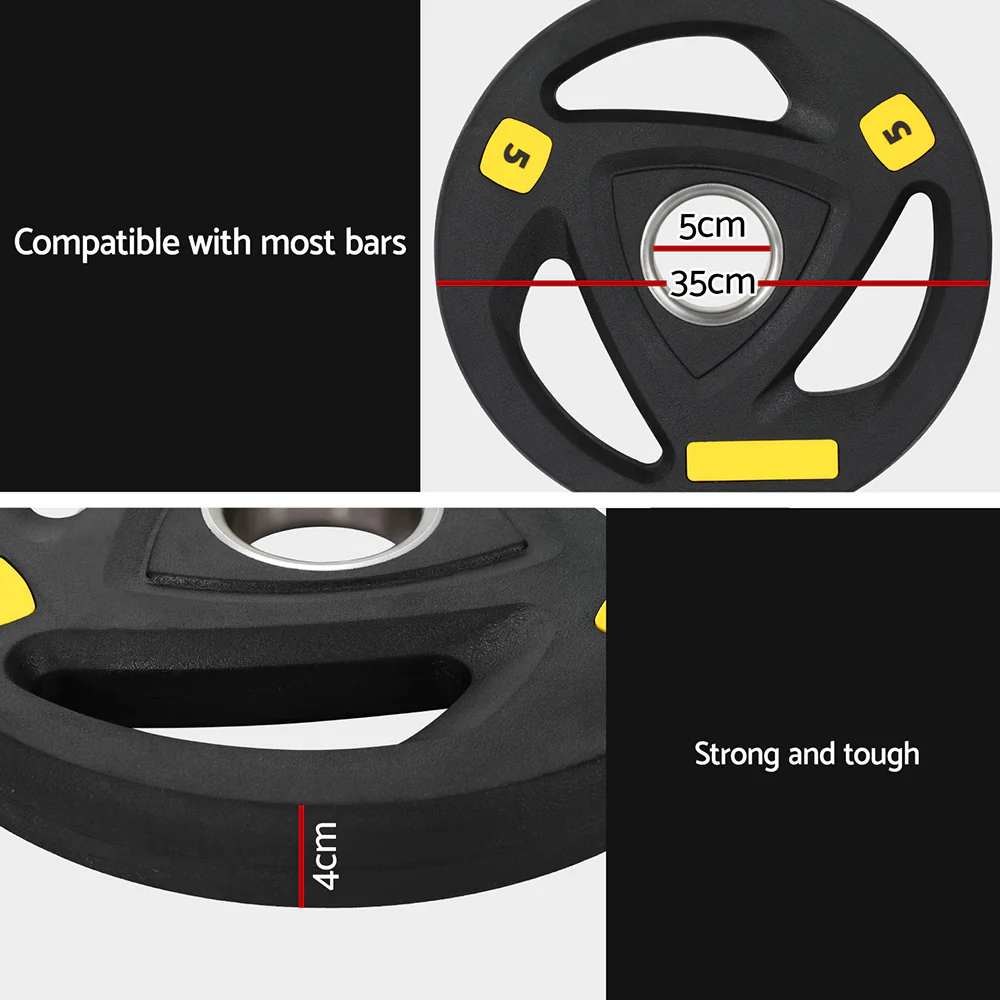 Everfit Weight Plates Standard 5kg Dumbbells Barbells Plate Weight Lifting Home - Image 7