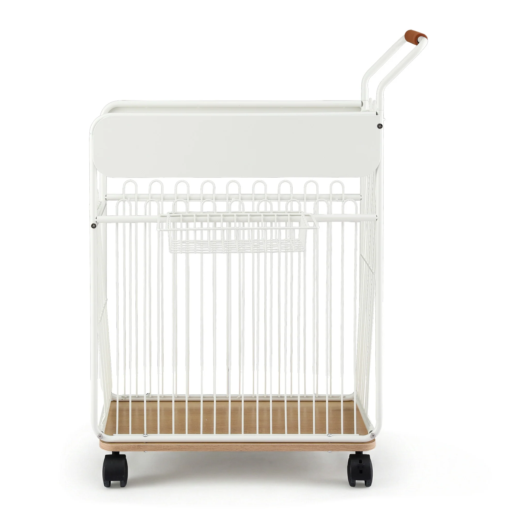 Everfit Yoga Mat Storage Rack Mobile Holder with Wheels Basket Home Gym Storage Organizer White - Image 3