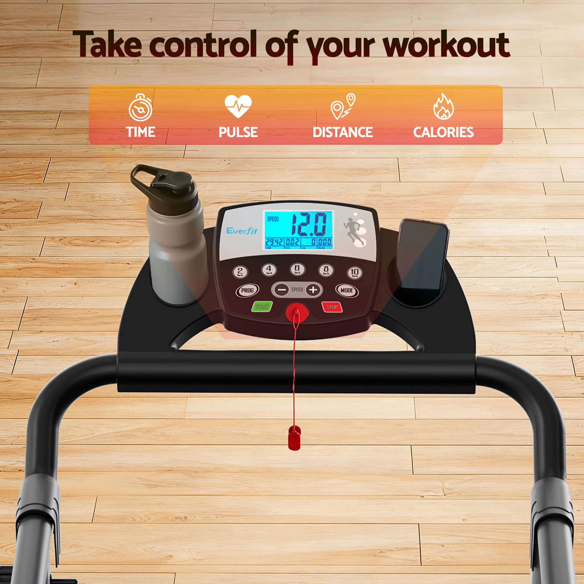 Everfit Treadmill Electric Home Gym Fitness Exercise Machine Foldable 340mm - Image 6