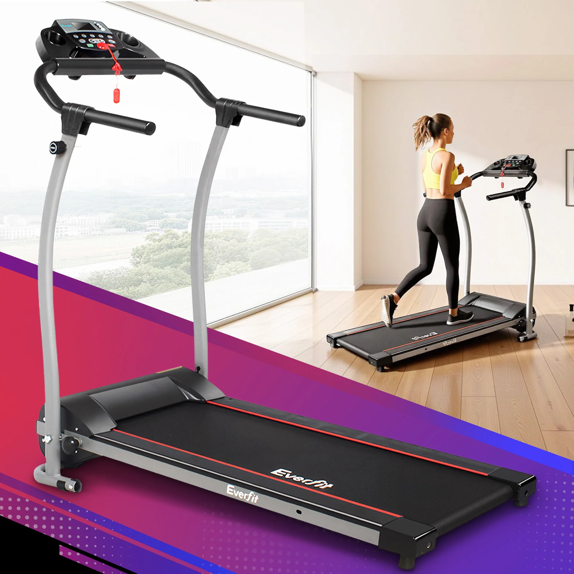 Everfit Treadmill Electric Home Gym Fitness Exercise Machine Foldable 340mm - Image 8